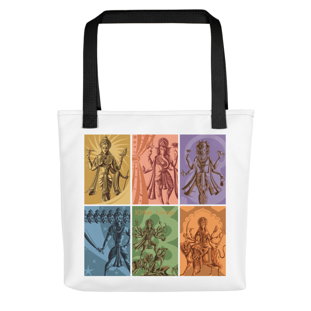 Tote Bag with Deities Print